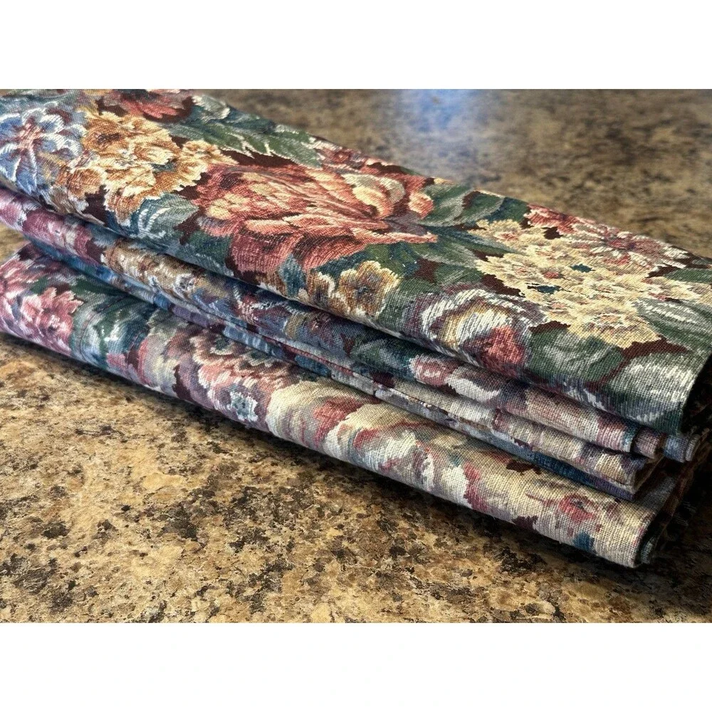Vintage 3  Curtron 80” x 14”  Valance Floral Tapestry CottageCore Grannycore